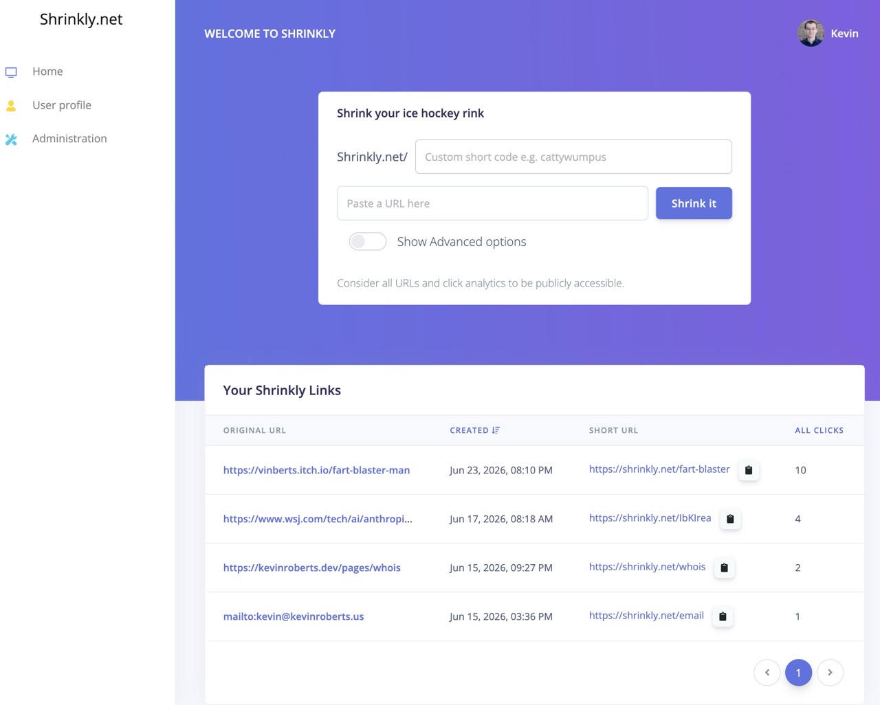 Shrinkly.net preview
